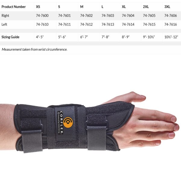 Corflex AG 9" Wrist Splint